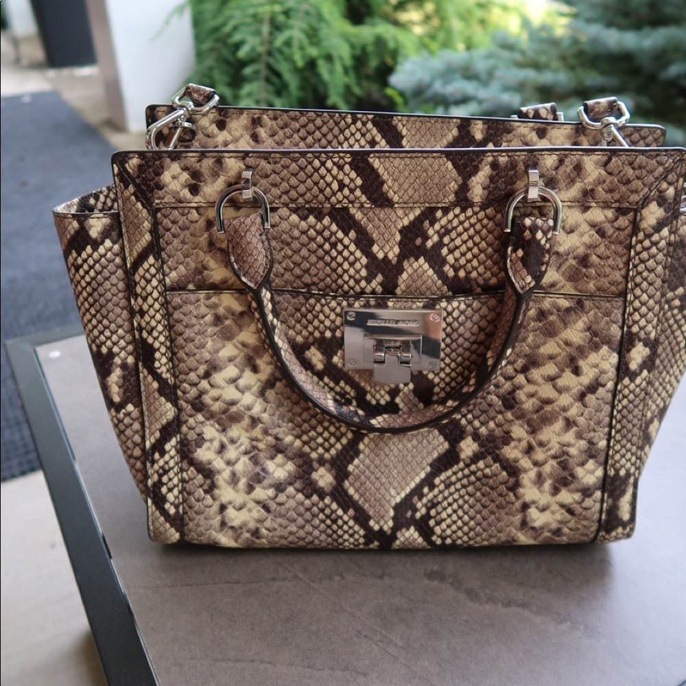 Michael Kors Snakeskin Satchel Shoulder Bag